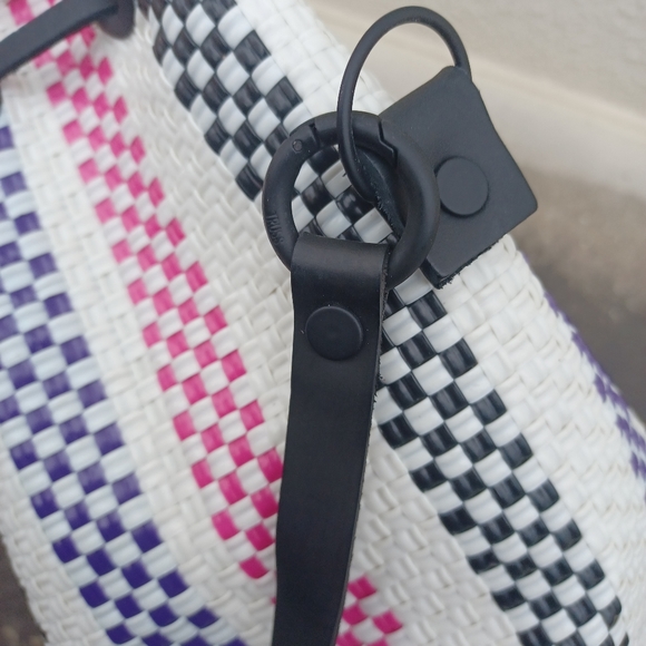 TRUSS Large Woven Leather Trim Bucket Bag - Picture 8 of 14